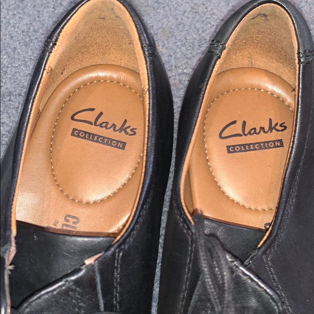 Clarks Collection Black Leather Dress Shoes 11 - image 2